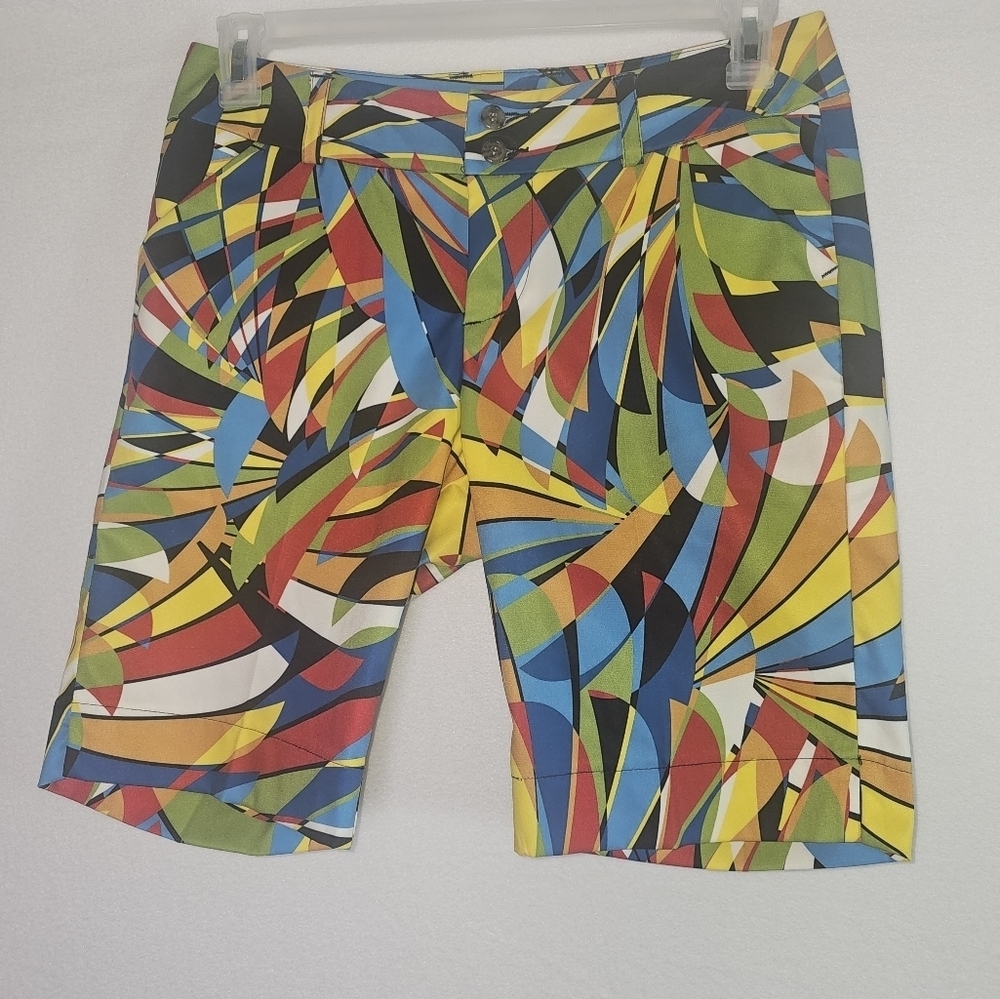 Loudmouth Womens Toucan Bermuda Golf Shorts SZ 6 Pockets Stretch